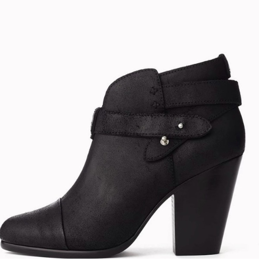 rag & bone Womens Harrow Ankle Boots Black Leather High Heel Bootie Sz 39 US 9